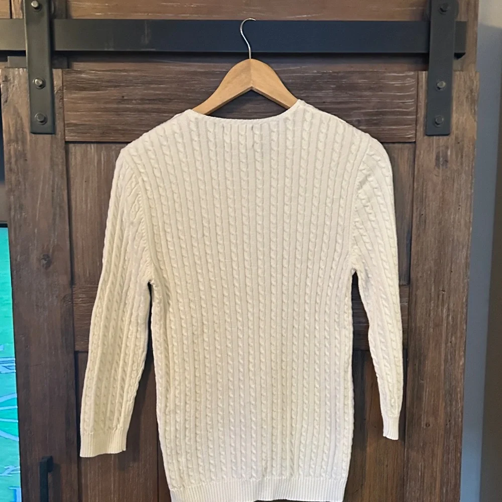 American Living White Cable Knit Sweater - Picture 6 of 6